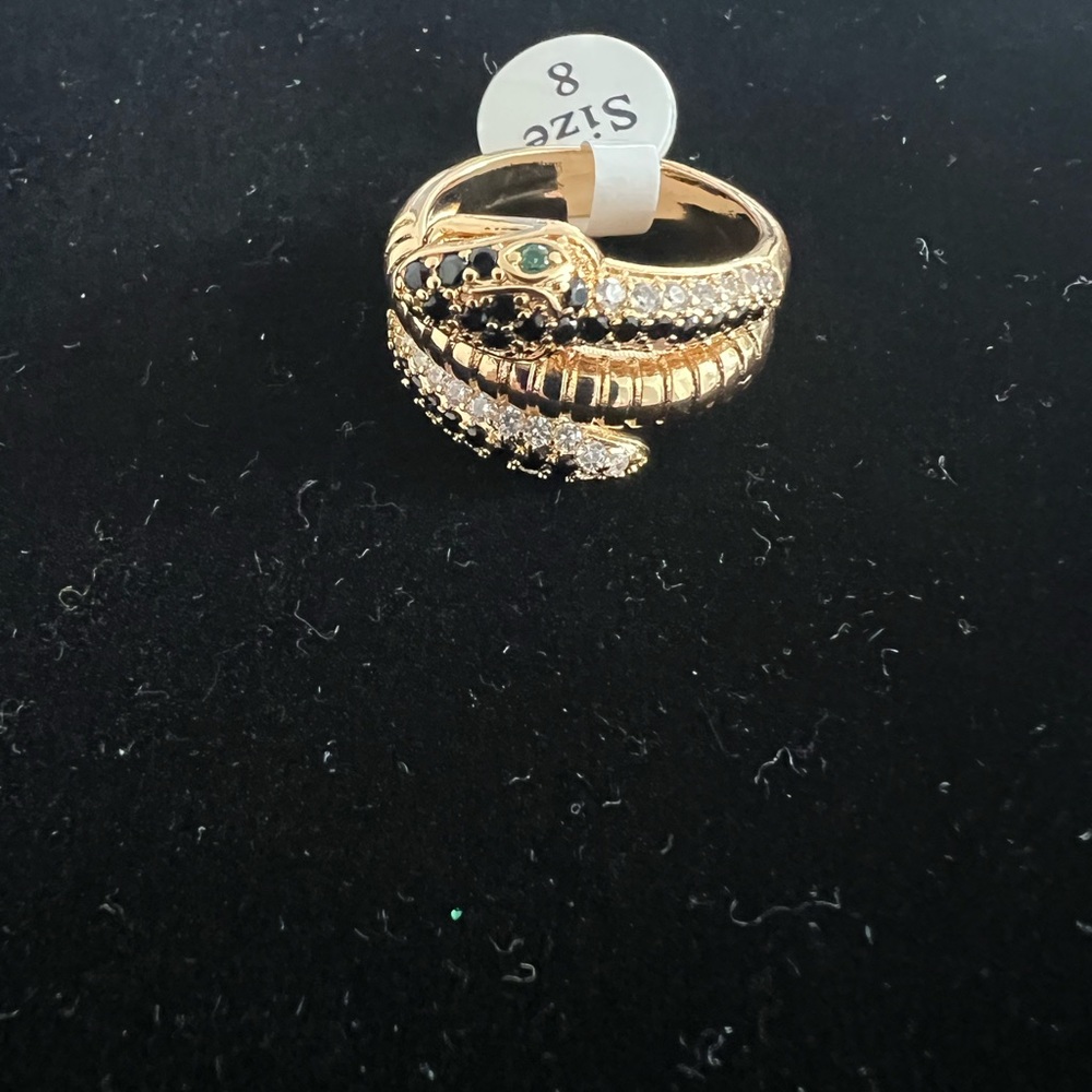 18k Gold plated Snake Ring with Cz